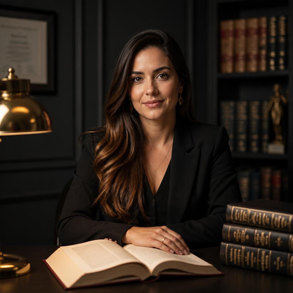 Advogada criminalista Elaine Lima analisando um caso em seu escritório